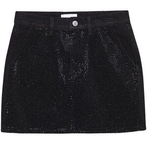 FRAME RHINESTONE DENIM MINI SKIRT